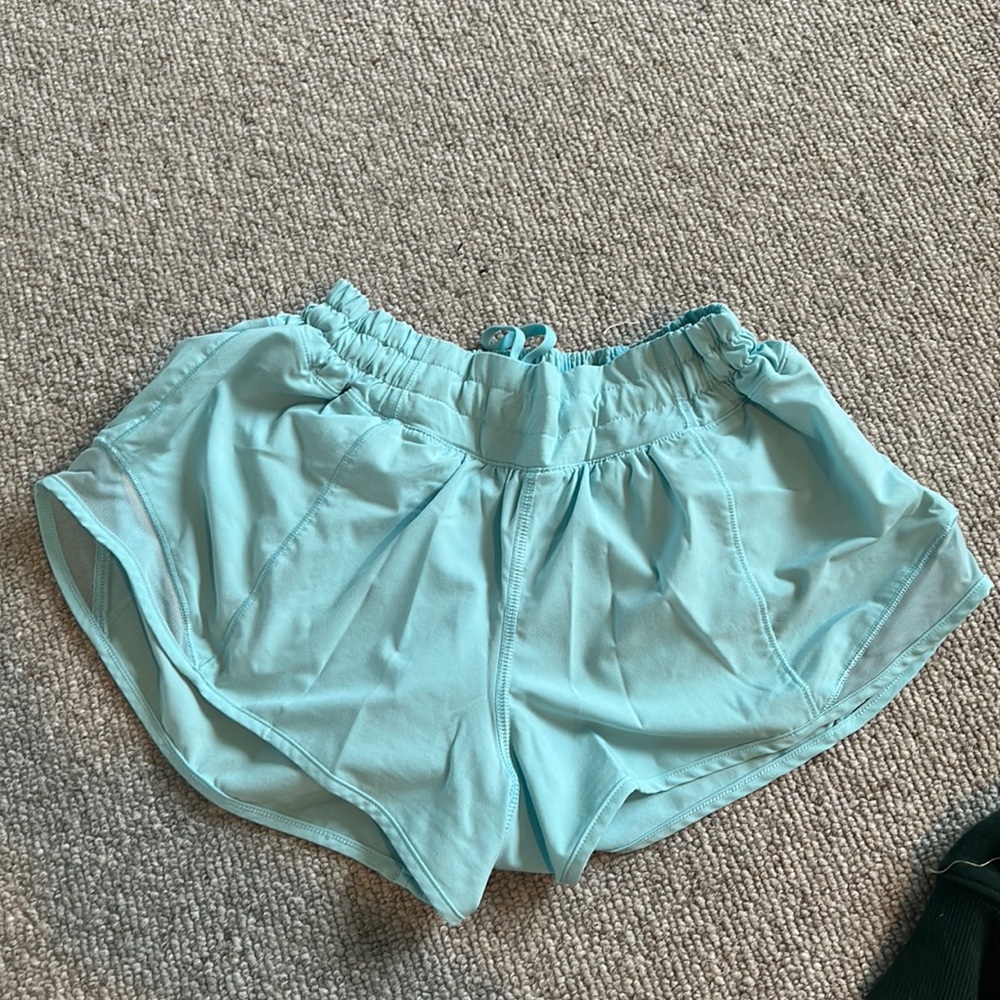 Teal Lululemon hotty hot shorts